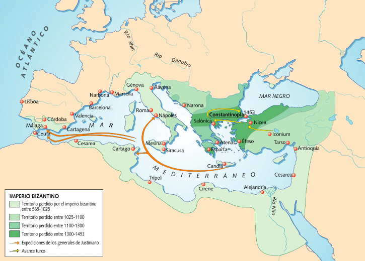 Evolución territorial del Imperio Bizantino