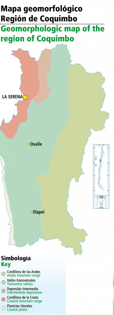 Mapa geomorfológico Región de Coquimbo