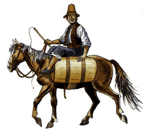 716664-jpg - Se desplazaba a caballo llevando agua en un barril, la que vendía entre los vecinos.