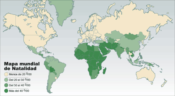 Mapa mundial de natalidad